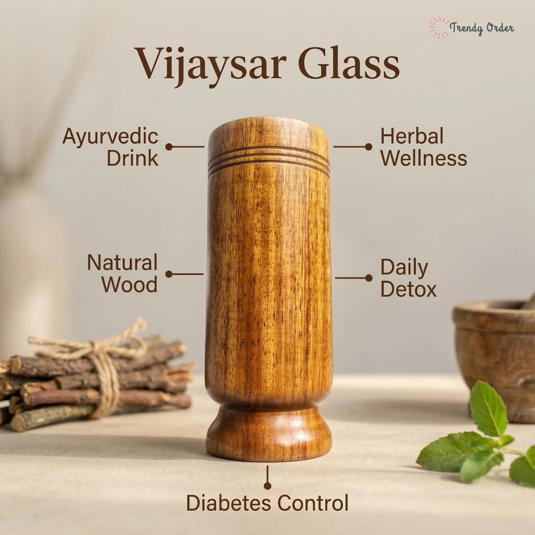 NESTARA™ Vijaysar Sugar Wooden Glass