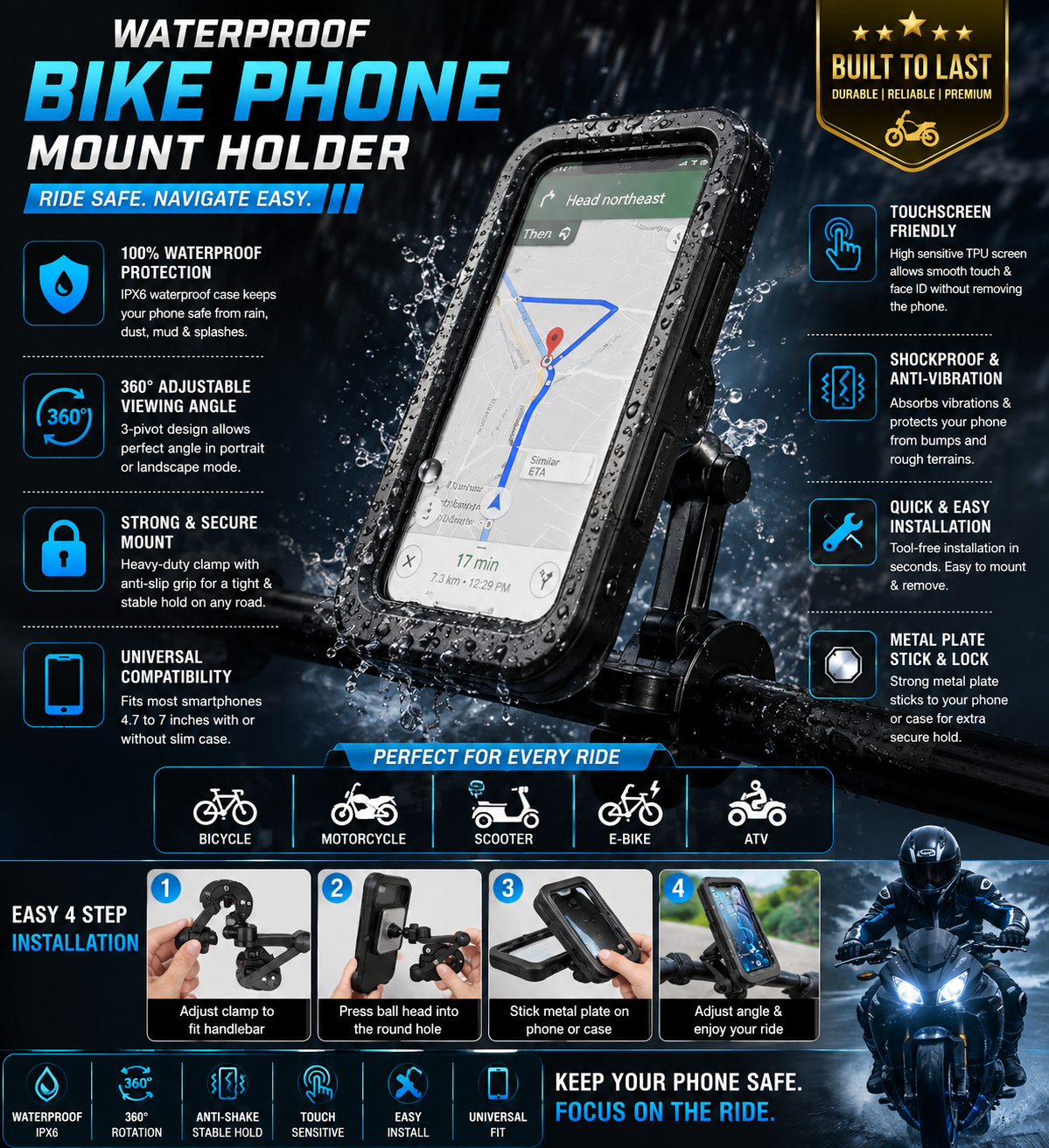 Ride Worry-Free in Every Weather 🌧️🏍️.