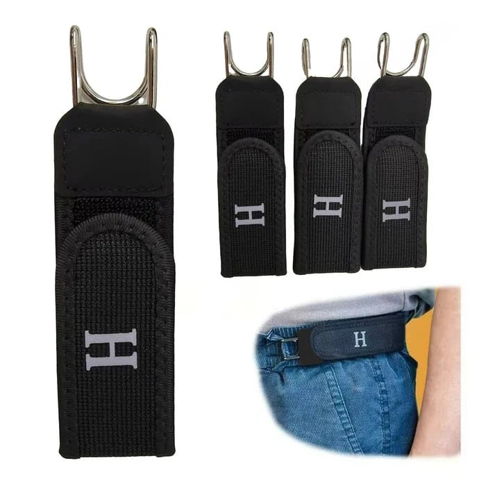 Tactical Metal Hook Elastic Belt (Unisex) - Patented No - Buckle Invisible Design | Soft Adjustable Side(2 packs)