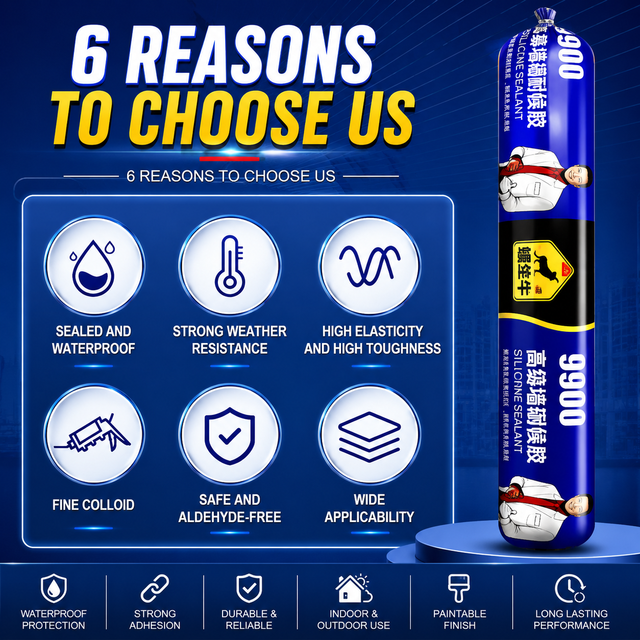 Nestara™ Super Strong Waterproof Silicone Sealant | Heavy-Duty Leak Repair