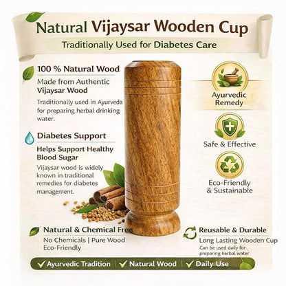 NESTARA™ Vijaysar Sugar Wooden Glass