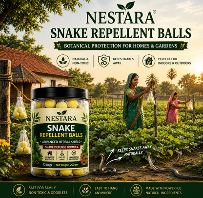 Nestara™ Snake Repellent Balls (Pack of 2) | Natural Herbal Snake Repellent for Home, Garden & Farm