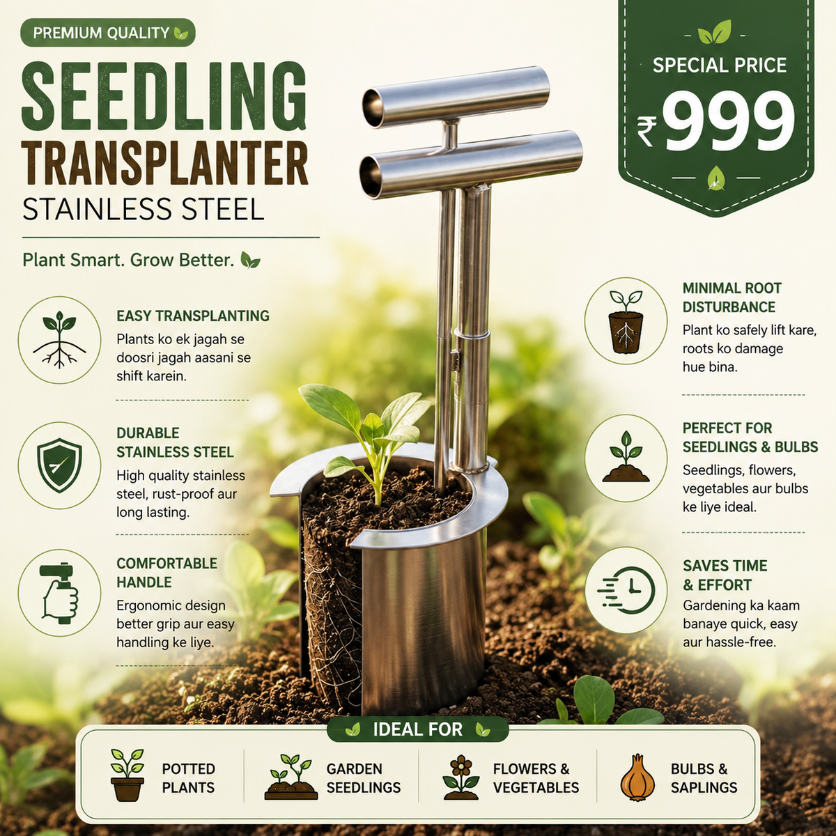 Seedling Transplanter Stainless Steel