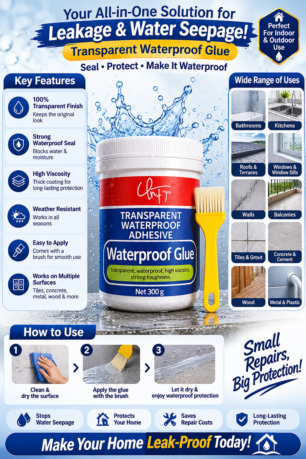 💧 Stop Water Leakage Instantly!