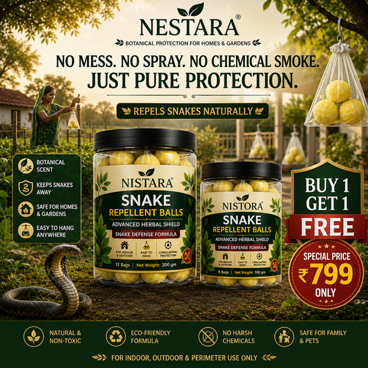 Nestara™ Snake Repellent Balls (Pack of 2) | Natural Herbal Snake Repellent for Home, Garden & Farm