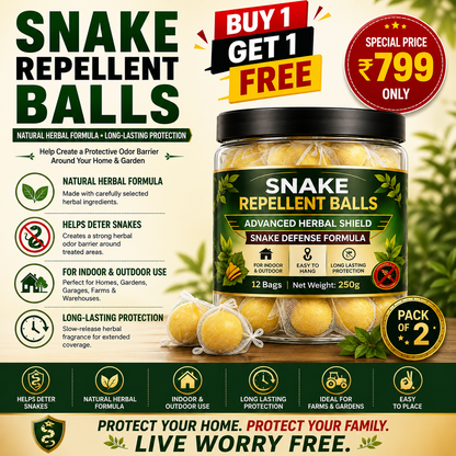 Nestara™ Snake Repellent Balls (Pack of 2) | Natural Herbal Snake Repellent for Home, Garden & Farm