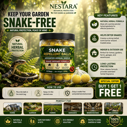 Nestara™ Snake Repellent Balls (Pack of 2) | Natural Herbal Snake Repellent for Home, Garden & Farm