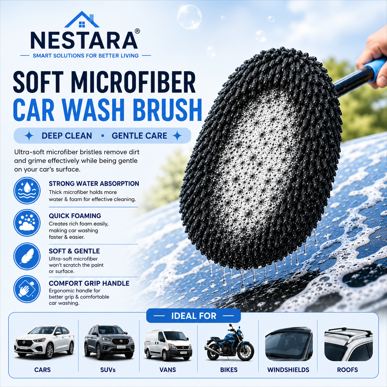 Soft Microfiber Car Duster Brush