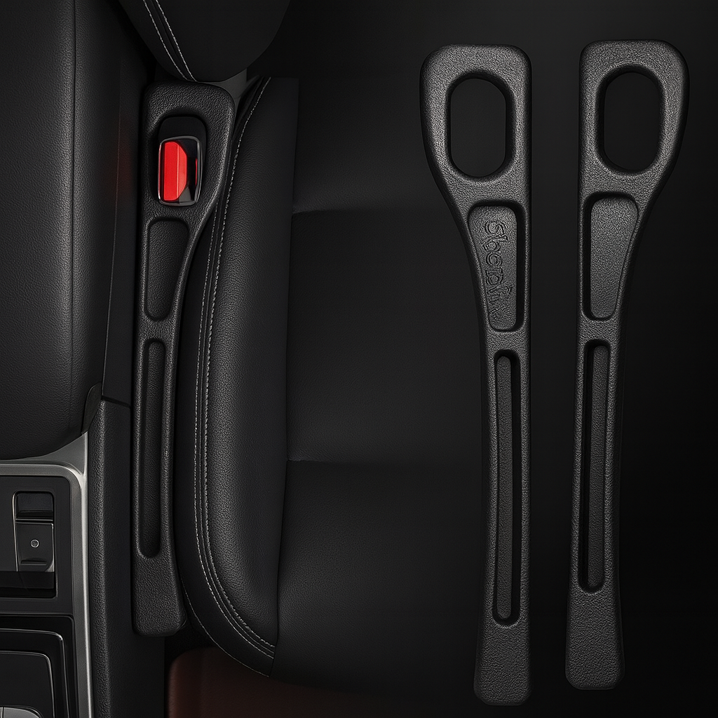 Universal Car Seat Gap Filler Strip – Anti-Drop Pad with Seatbelt Slot