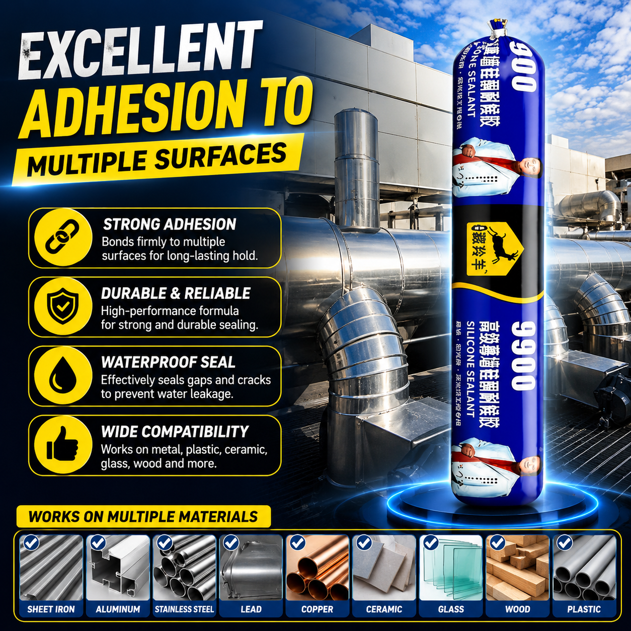 Nestara™ Super Strong Waterproof Silicone Sealant | Heavy-Duty Leak Repair