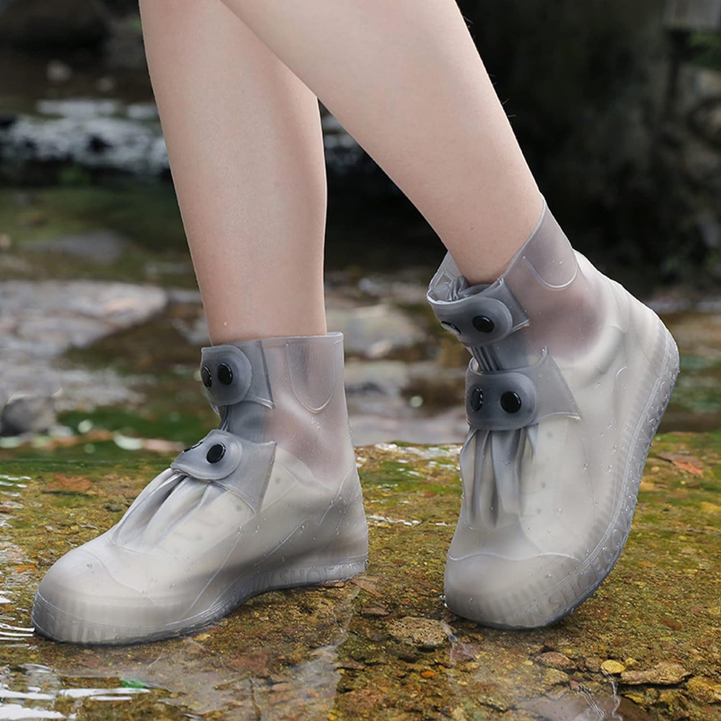 Silicone Rain Shoe Covers (Free Size - Fit For All)-10 inch tall