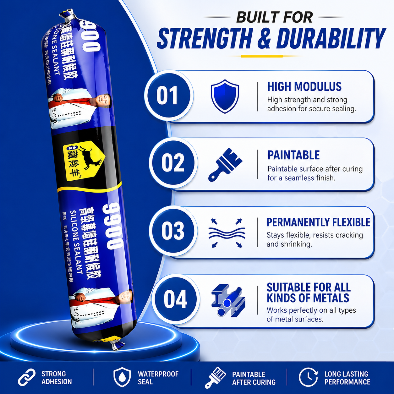 Nestara™ Super Strong Waterproof Silicone Sealant | Heavy-Duty Leak Repair