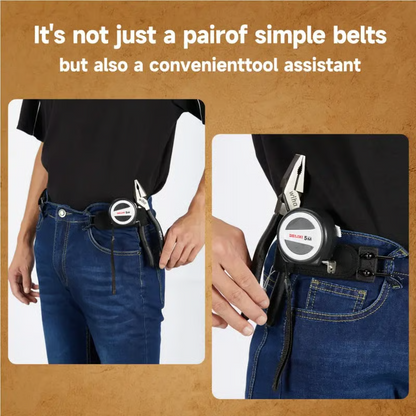 Tactical Metal Hook Elastic Belt (Unisex) - Patented No - Buckle Invisible Design | Soft Adjustable Side（2 packs）