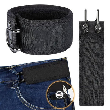 Tactical Metal Hook Elastic Belt (Unisex) - Patented No - Buckle Invisible Design | Soft Adjustable Side（2 packs）